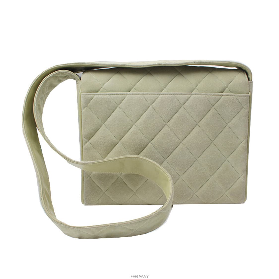 샤넬 스웨이드 퀼팅 민트그린 플랩 크로스백 (7자리9번대) 상품이미지3