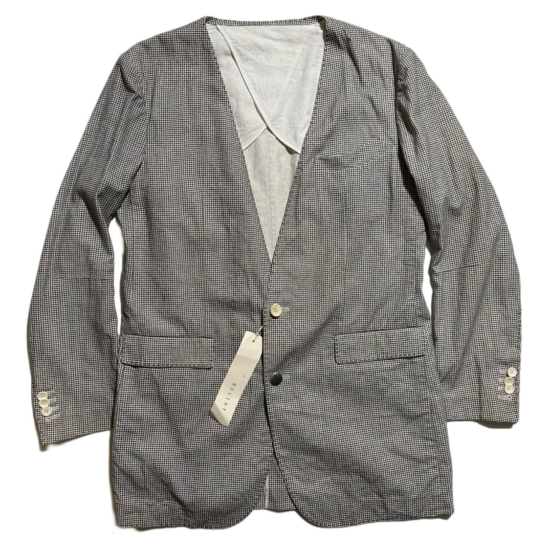 (새상품) Roliet 카라리스 린넨 코튼 체크 자켓 상품이미지1