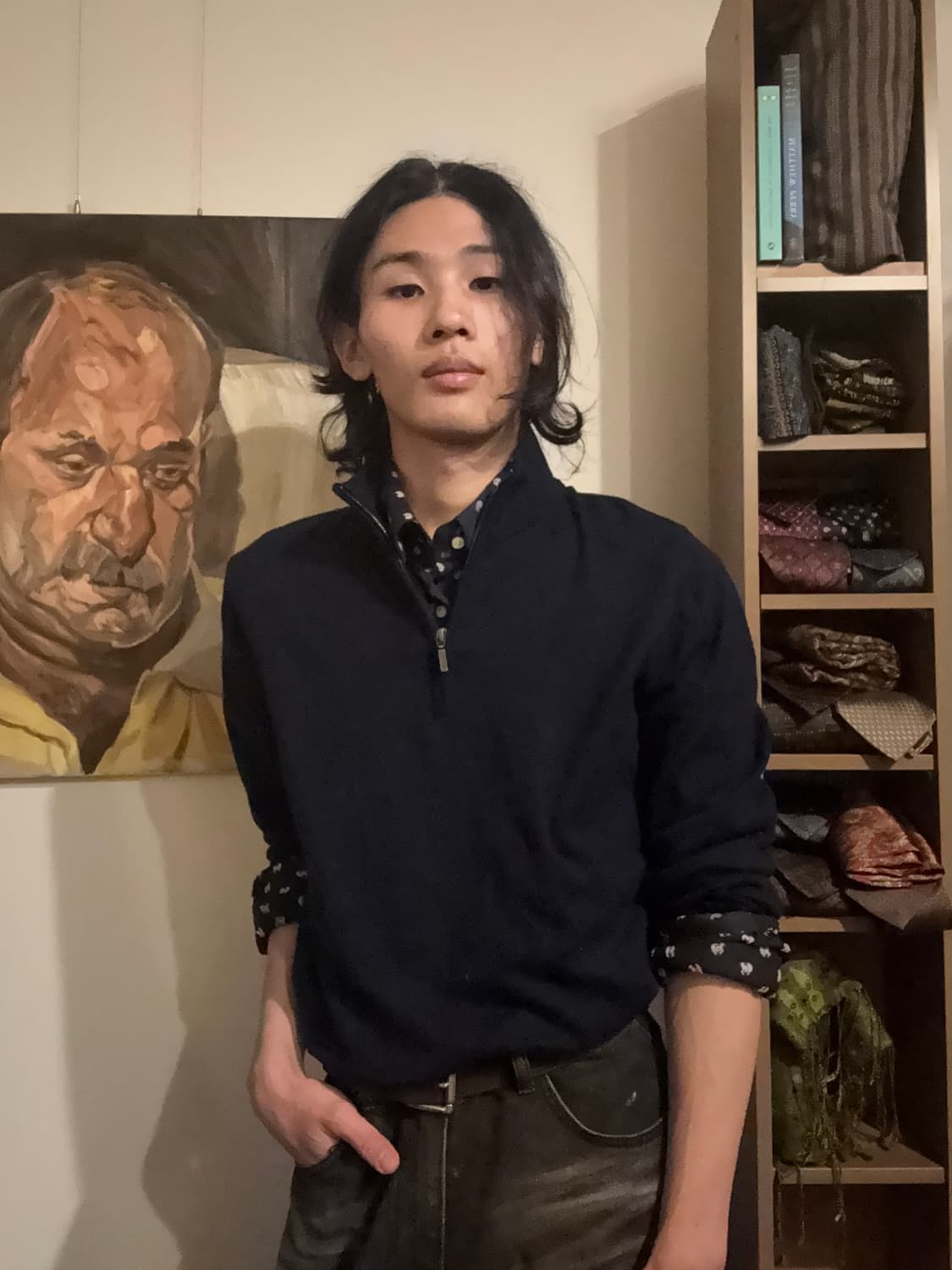 L.L.BEAN딥 네이비 집업 니트 상품이미지5