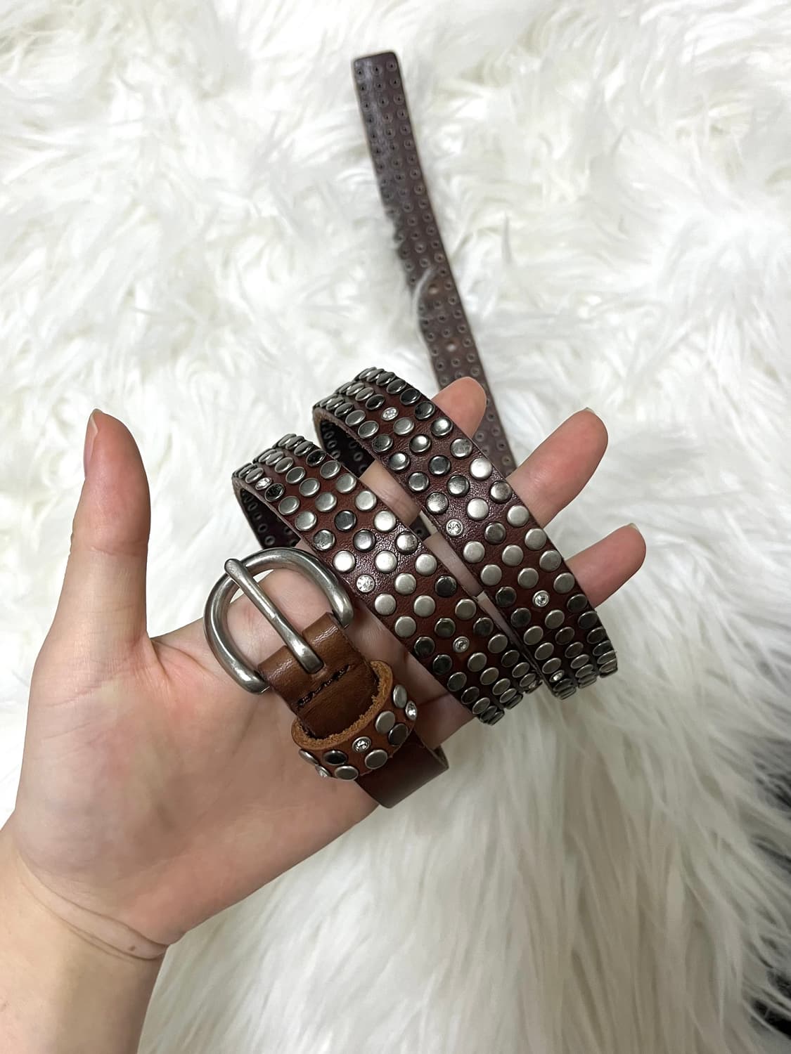 vintage leather studded belt 상품이미지1