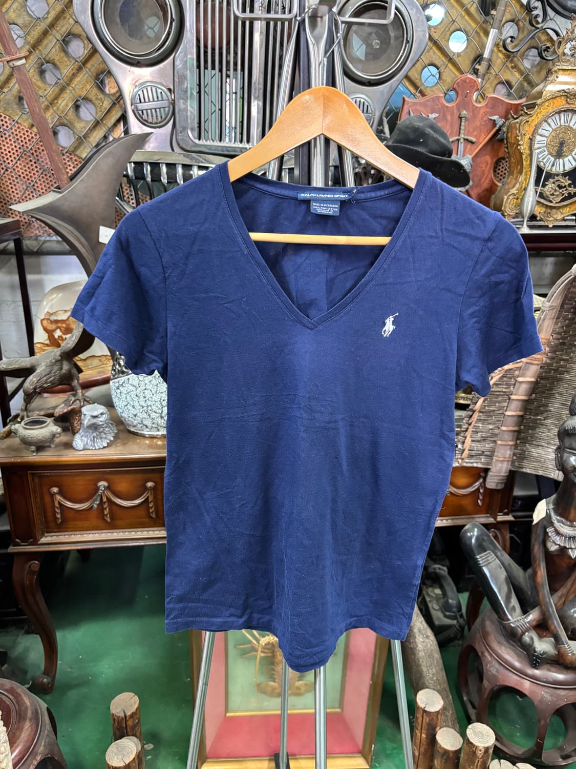 랄프 로렌 스포츠 네이비 브이넥 반팔 티셔츠 상품이미지1