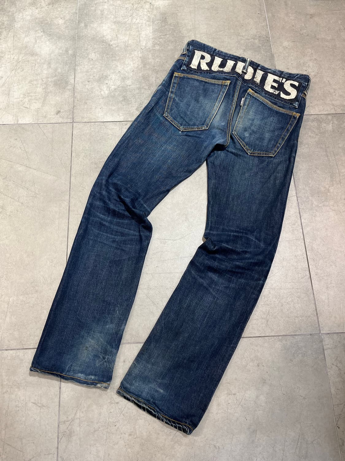 일본 빈티지 RUDIE’S 레터링 프린팅 와이드 데님 팬츠 상품이미지1