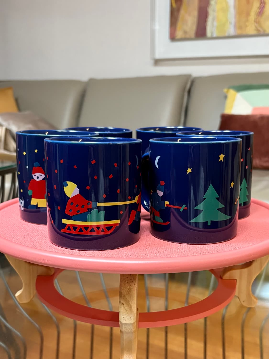 빈티지 크리스마스 머그컵 6개 세트 상품이미지1