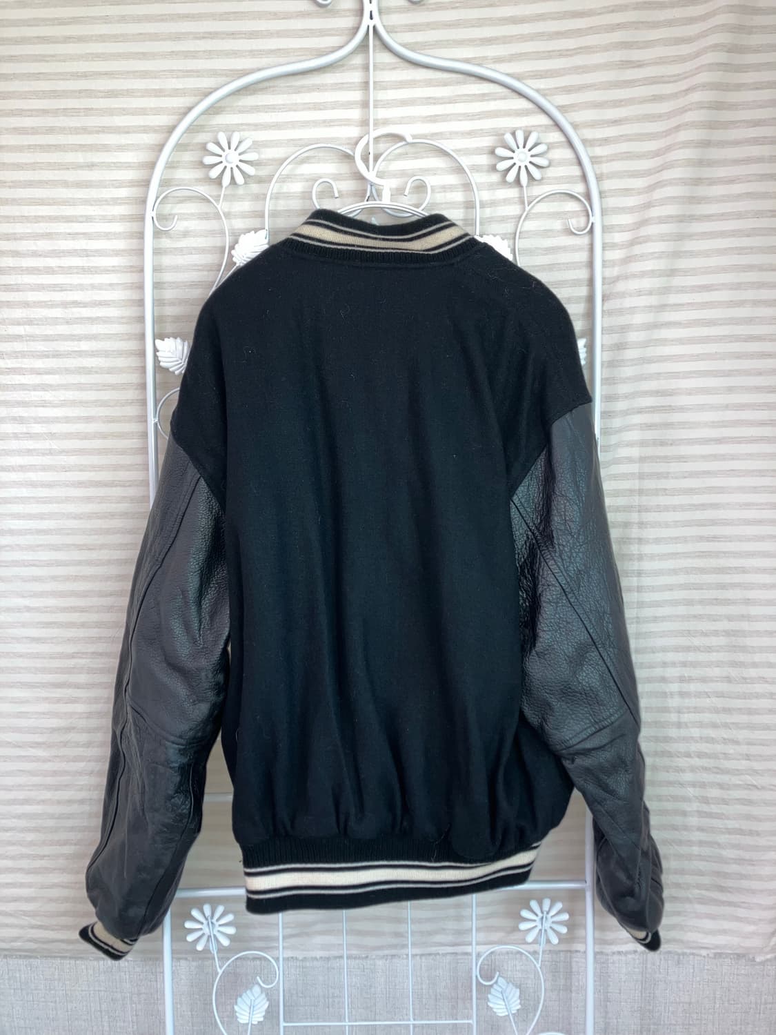 프리미엄 블랙 M 와펜 야구 점퍼 y2k 스트릿 갸루 펑키 일본빈티지 상품이미지2