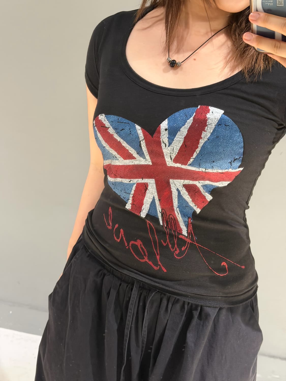 back damage union jack heart top 상품이미지3