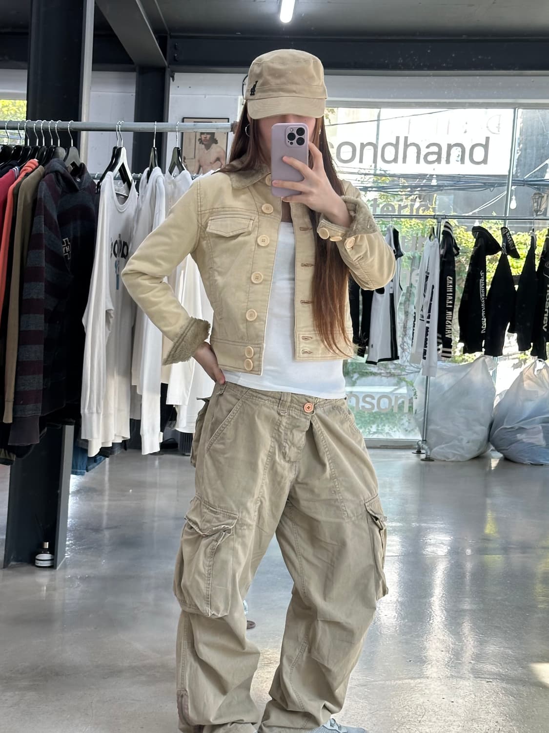 디젤 Y2k 포켓 버튼 퍼 봄버자켓 상품이미지2