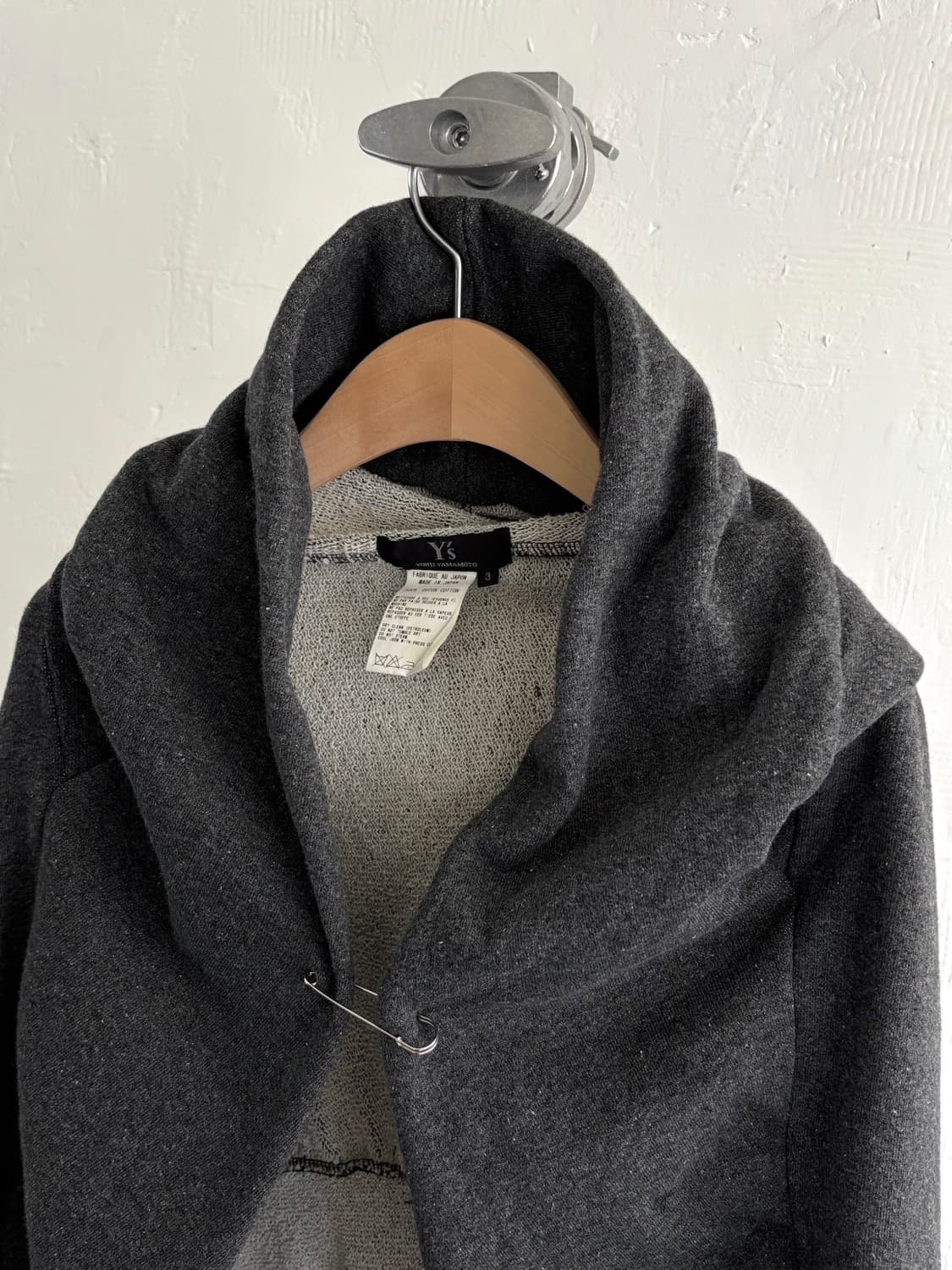 Yohji Yamamoto 요지 야마모토 숄카라 후드 오픈 가디건 상품이미지2