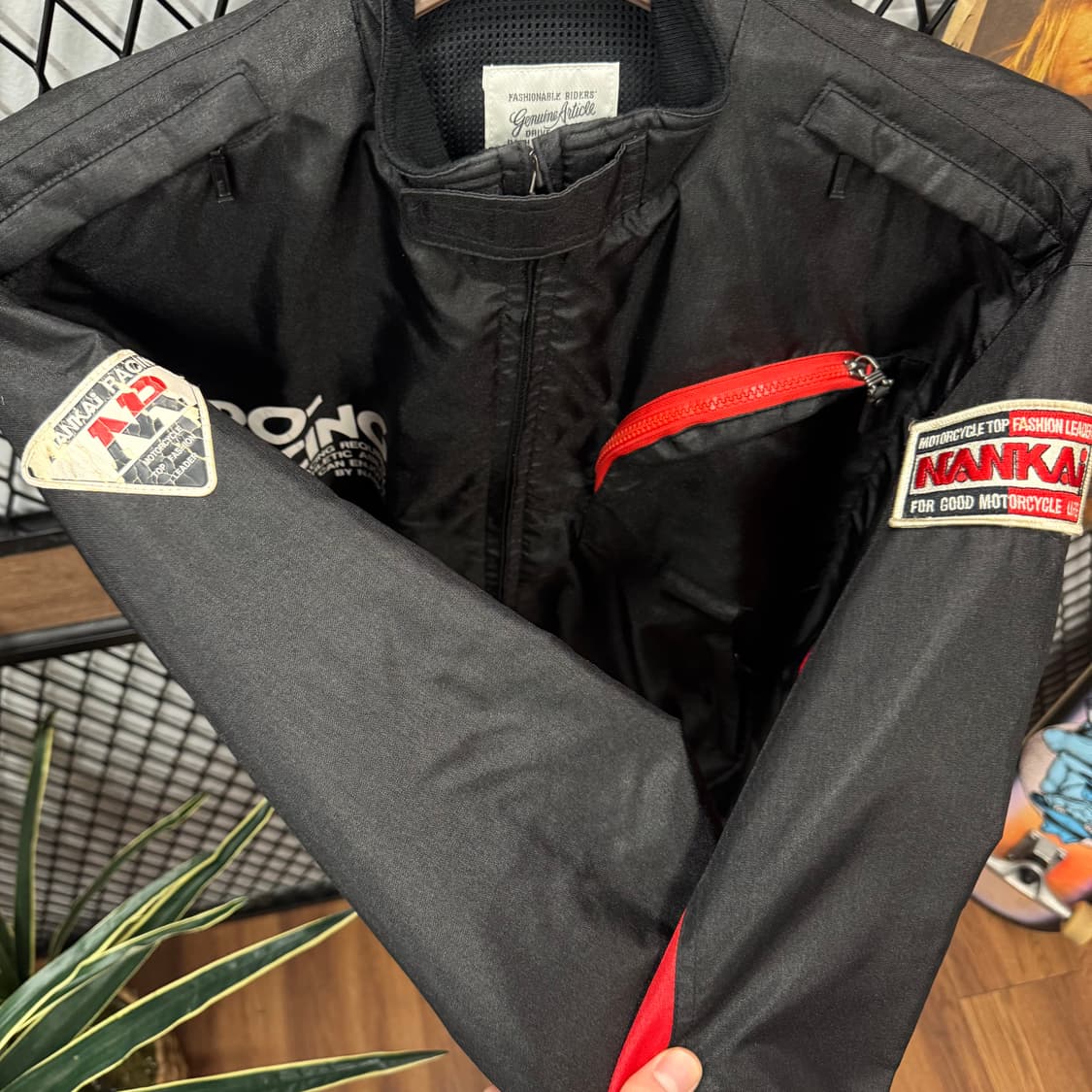 90s 난카이 프로 레이싱 빈티지 나일론 라이더 자켓 블랙 상품이미지6