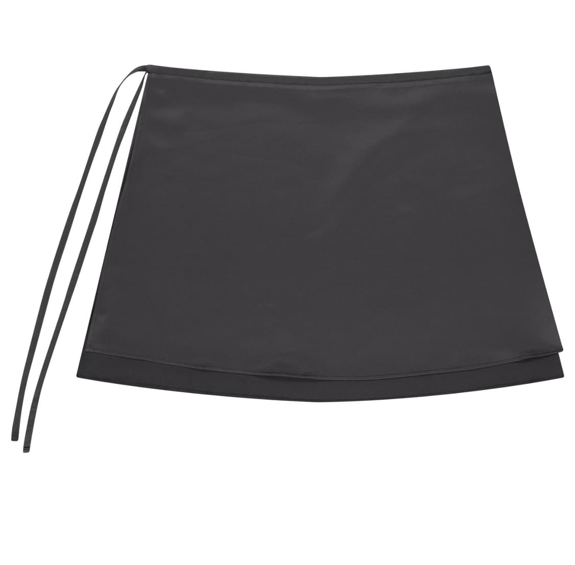 코이세이오 038 새틴 레이어드 스커트 챠콜 상품이미지1