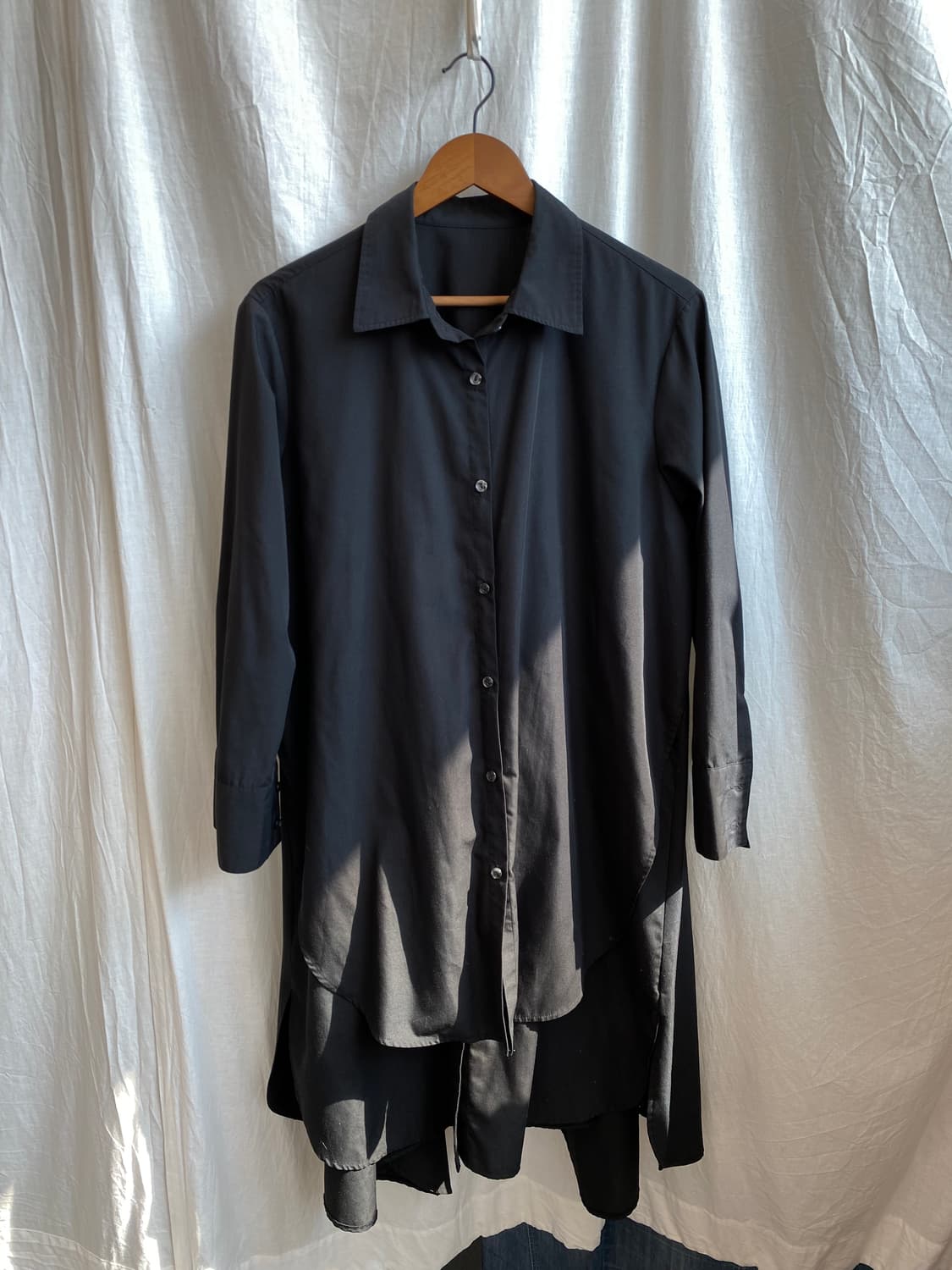 블랙 더블셔츠원피스(F) 상품이미지1