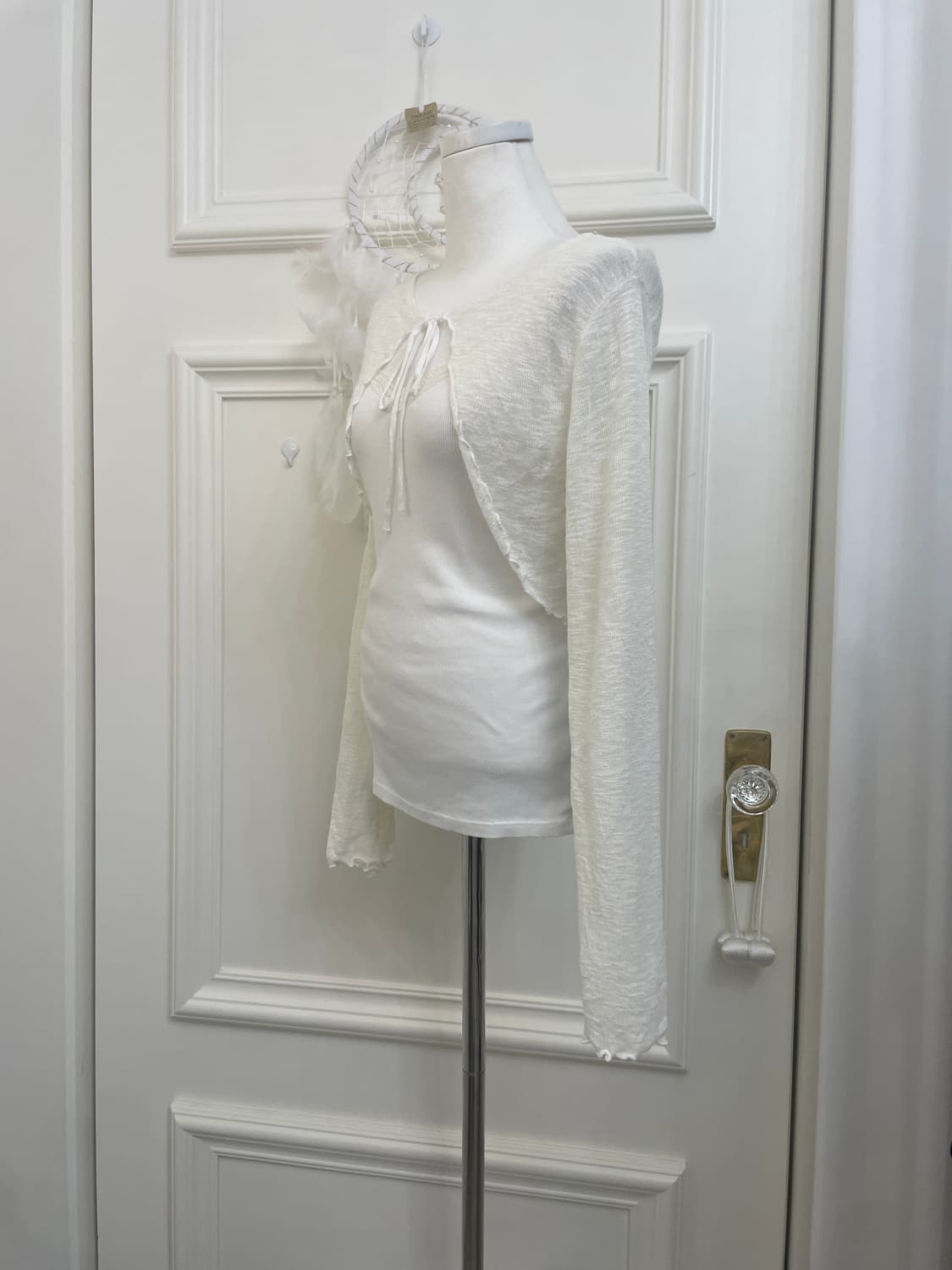 ivory cotton bolero&lace sleeveless set 상품이미지2