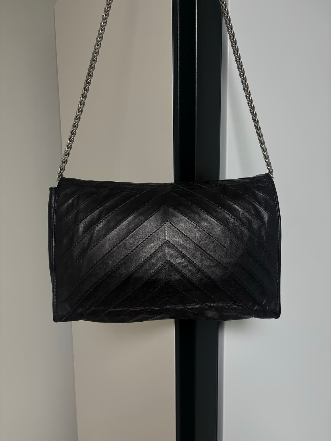 정품 샤넬 빈티지 쉐브론 블랙 체인백 3번대 상품이미지8
