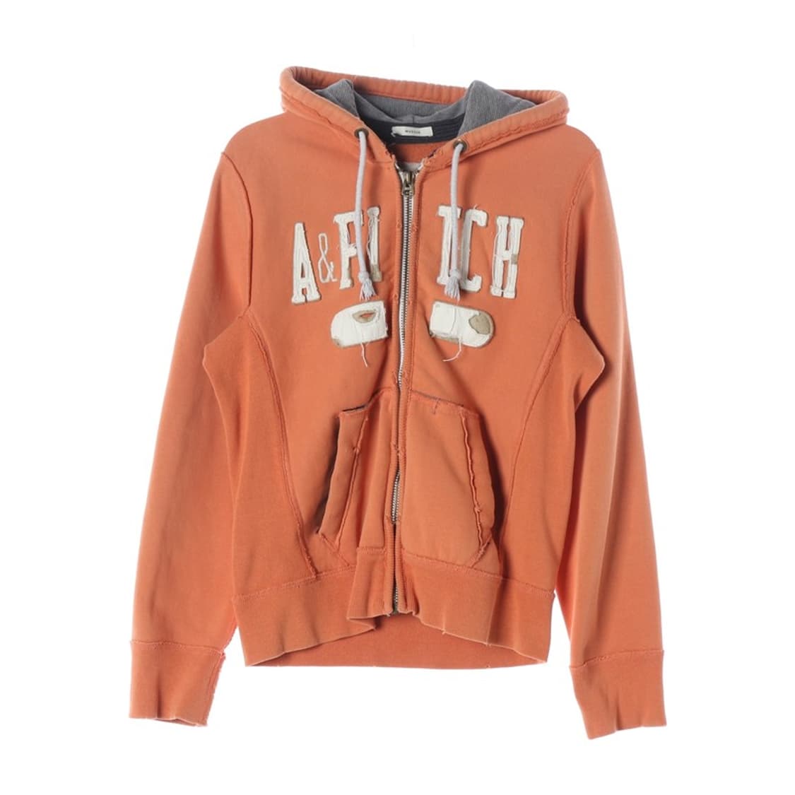 아베크롬비앤피치 빈티지 아치로고 기모 후드집업 오렌지 M 상품이미지1