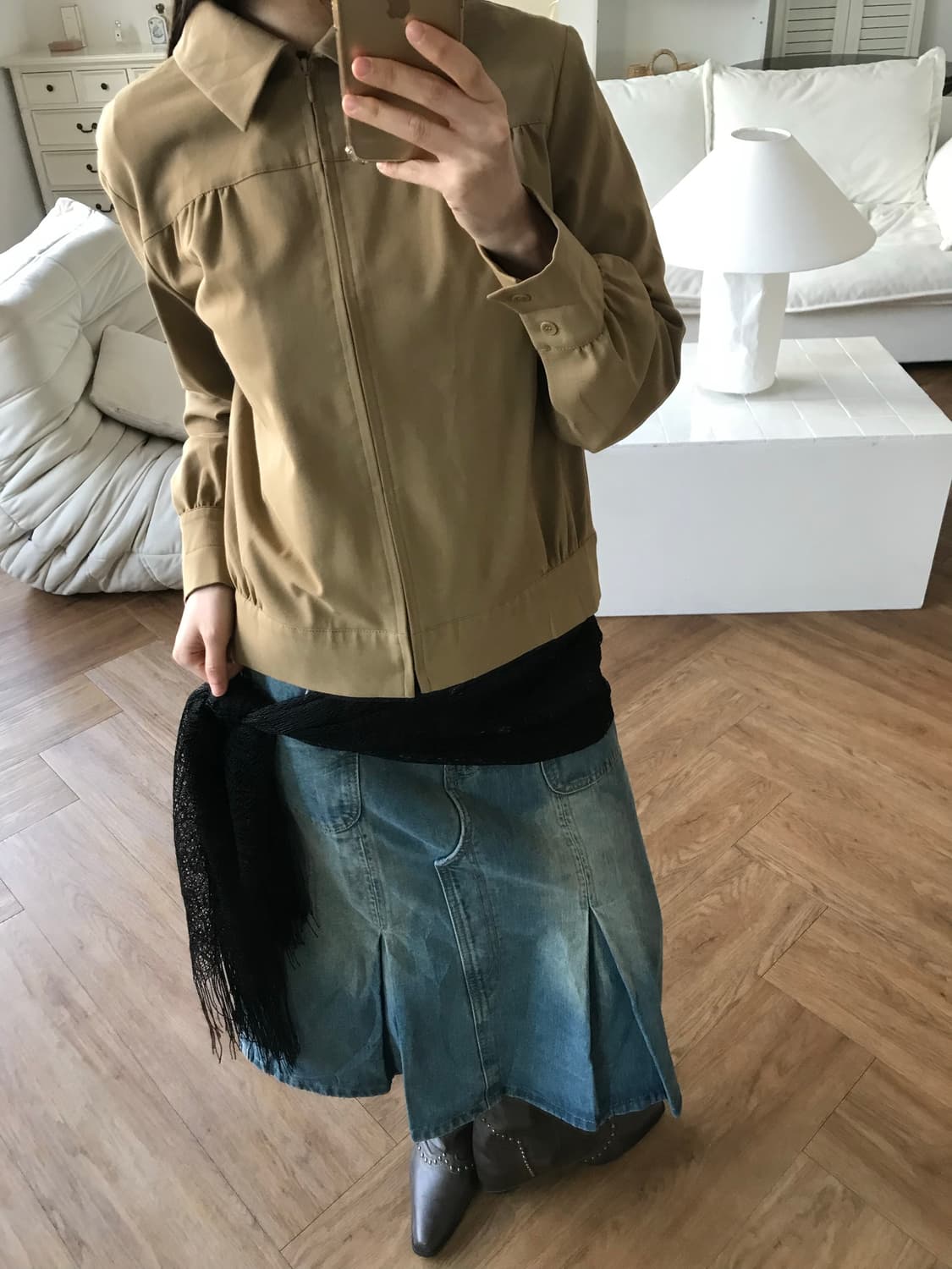 vintage denim skirt 상품이미지5