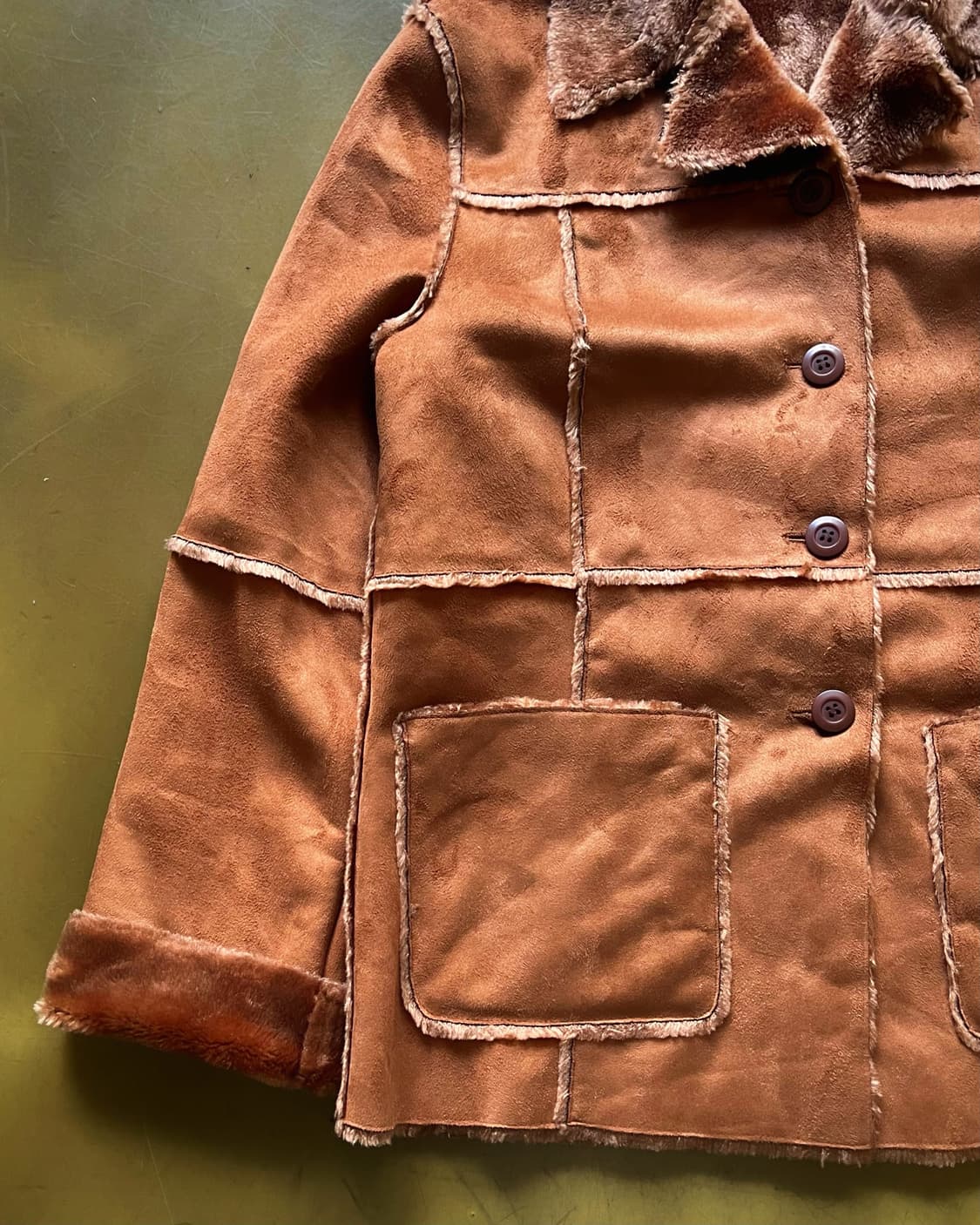 90-00s AURORA Japan Faux Leather Fur JK 상품이미지5