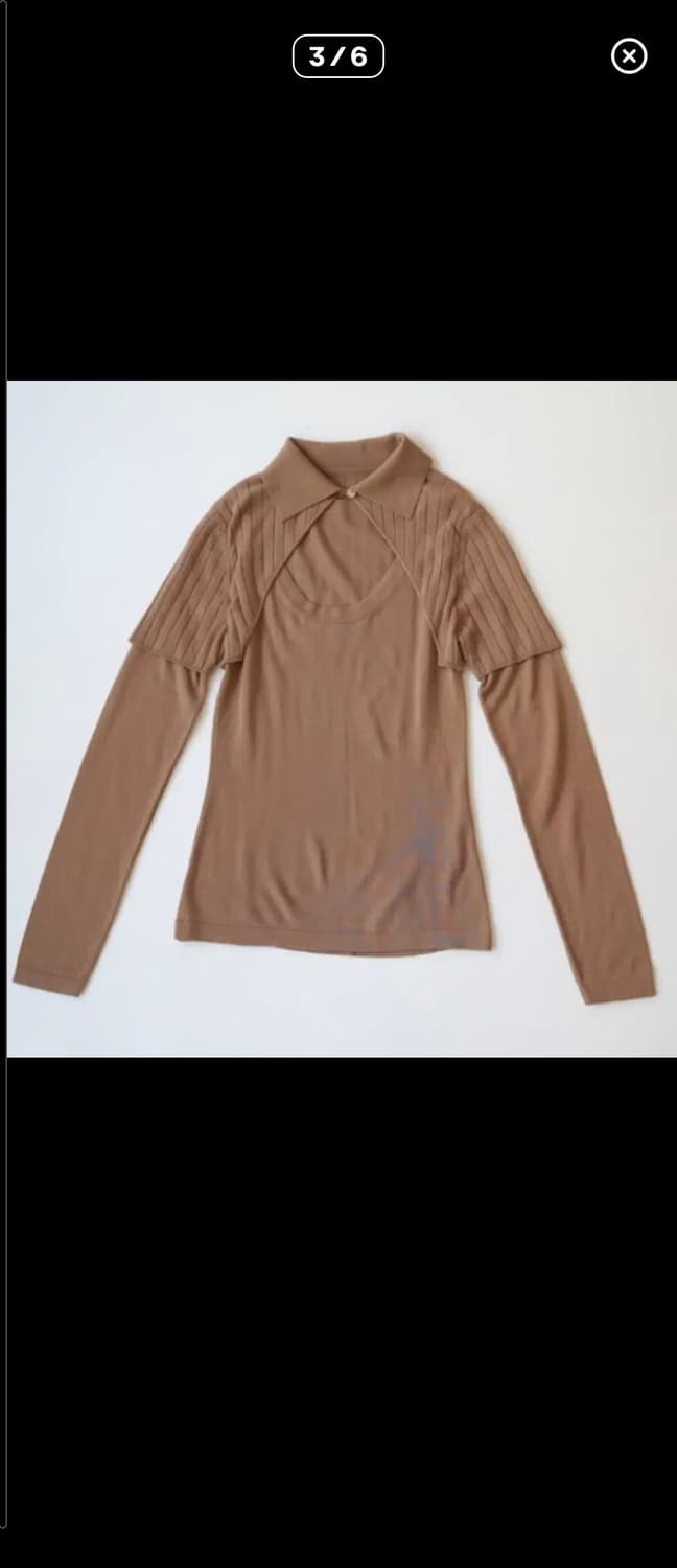 Jacquemus bolero layered top brown 상품이미지5