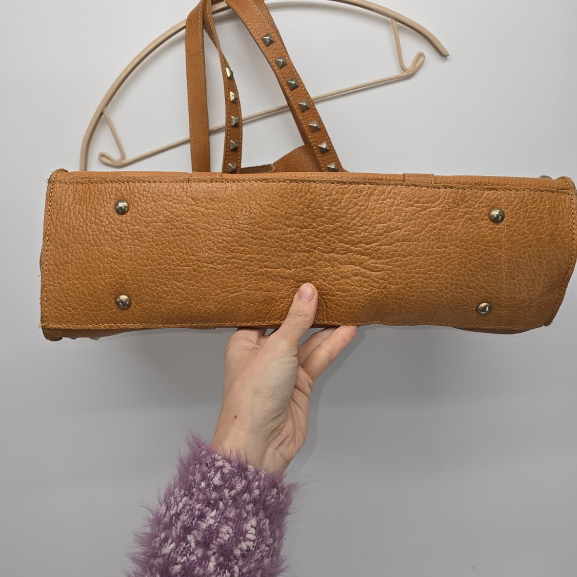 ZARA 빈티지 가죽 스터드 토트백 상품이미지3