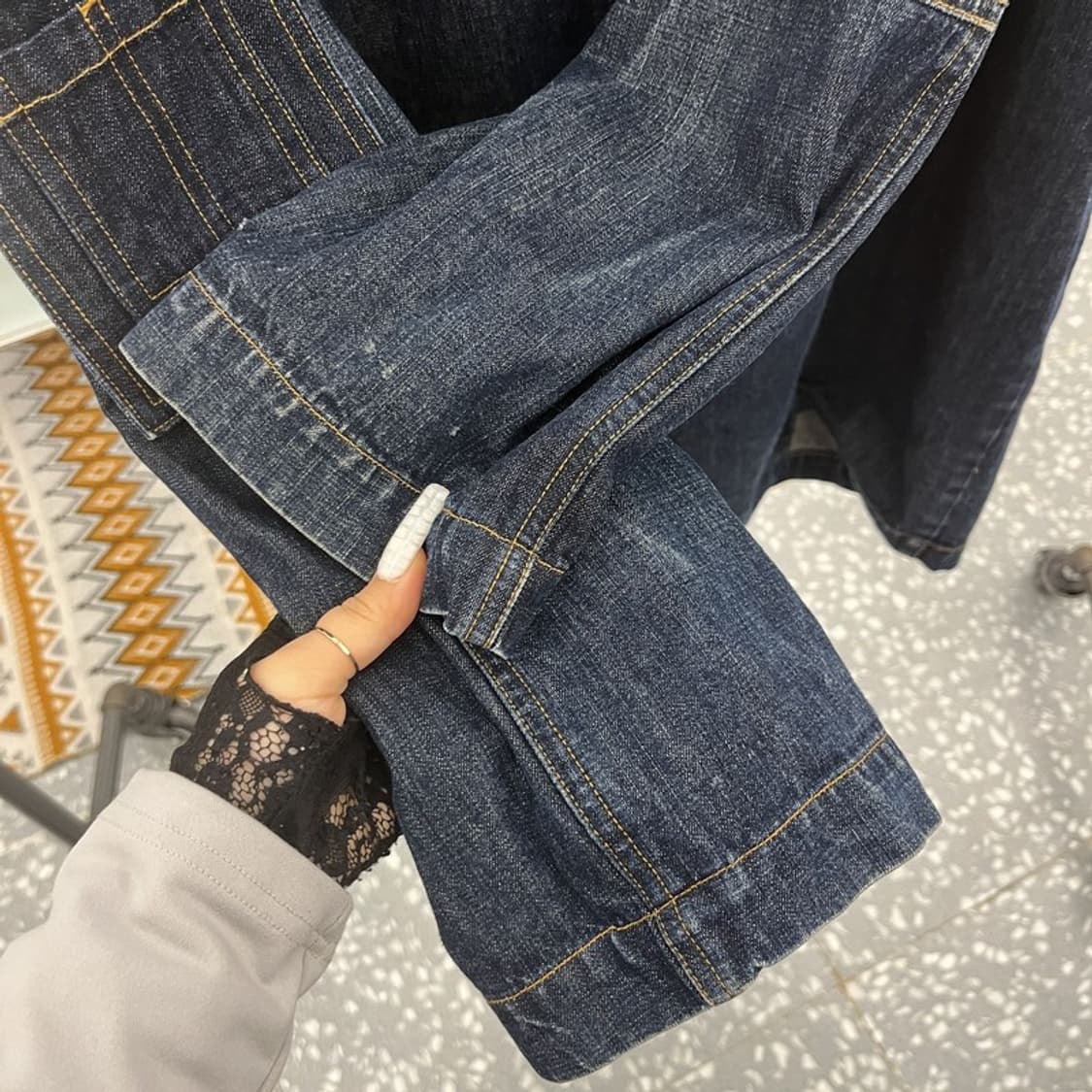 챔피온 올드스쿨 레트로 키치 오버핏 데님 야상 자켓 100 C10950 상품이미지7