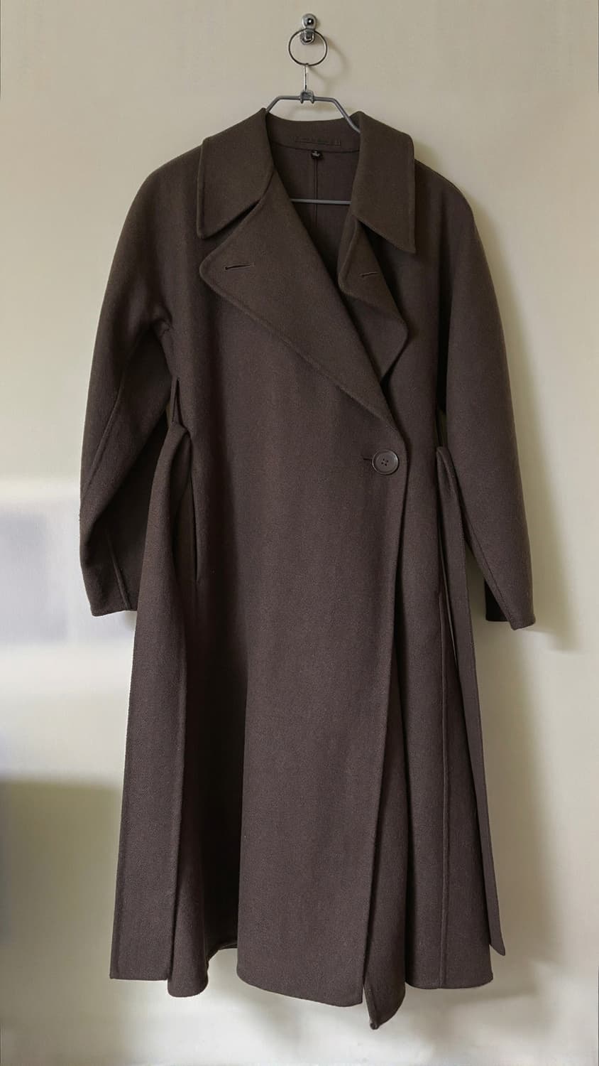 유니클로 U 브라운 모직 롱코트 상품이미지2