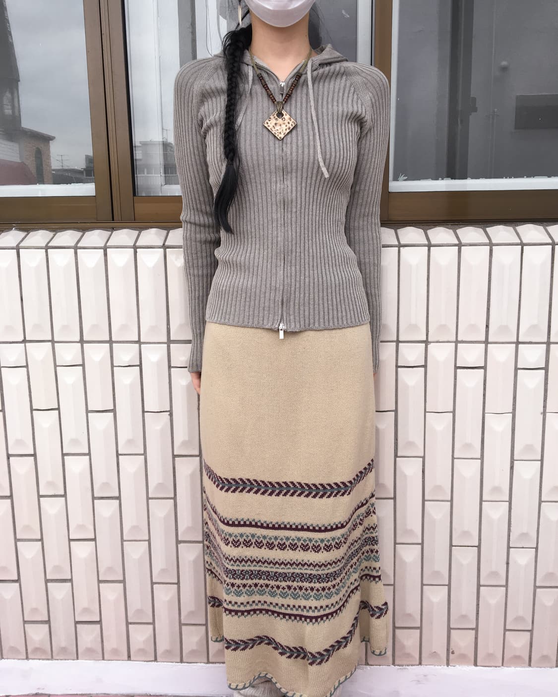 Ribbed hood zip up 상품이미지4