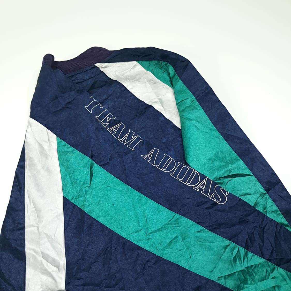 CL305 L 아디다스 90s 새틴 팀아디다스 자수 네이비 자켓 아우터 상품이미지7