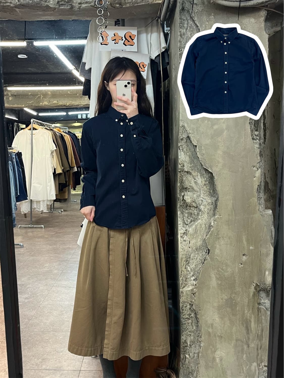 말보로 클래식 셔츠 네이비 S #csz3975 상품이미지1