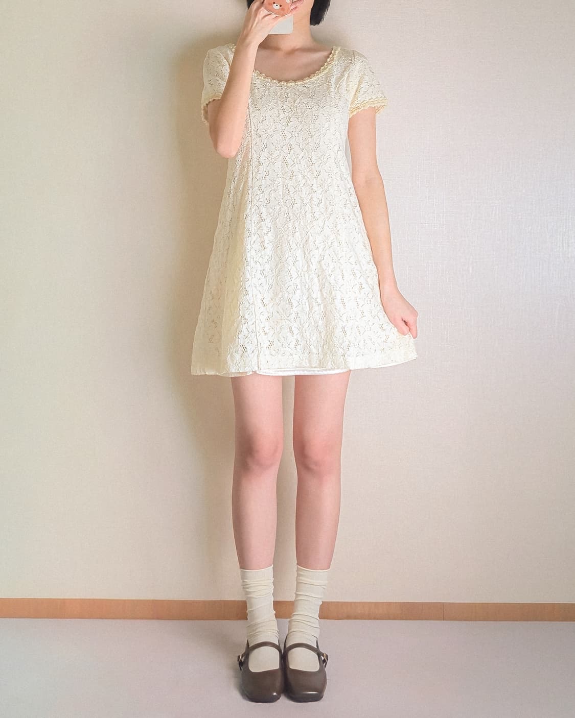 31 Sons de mode 피코 레이스 넥라인 크림 미니 상품이미지6