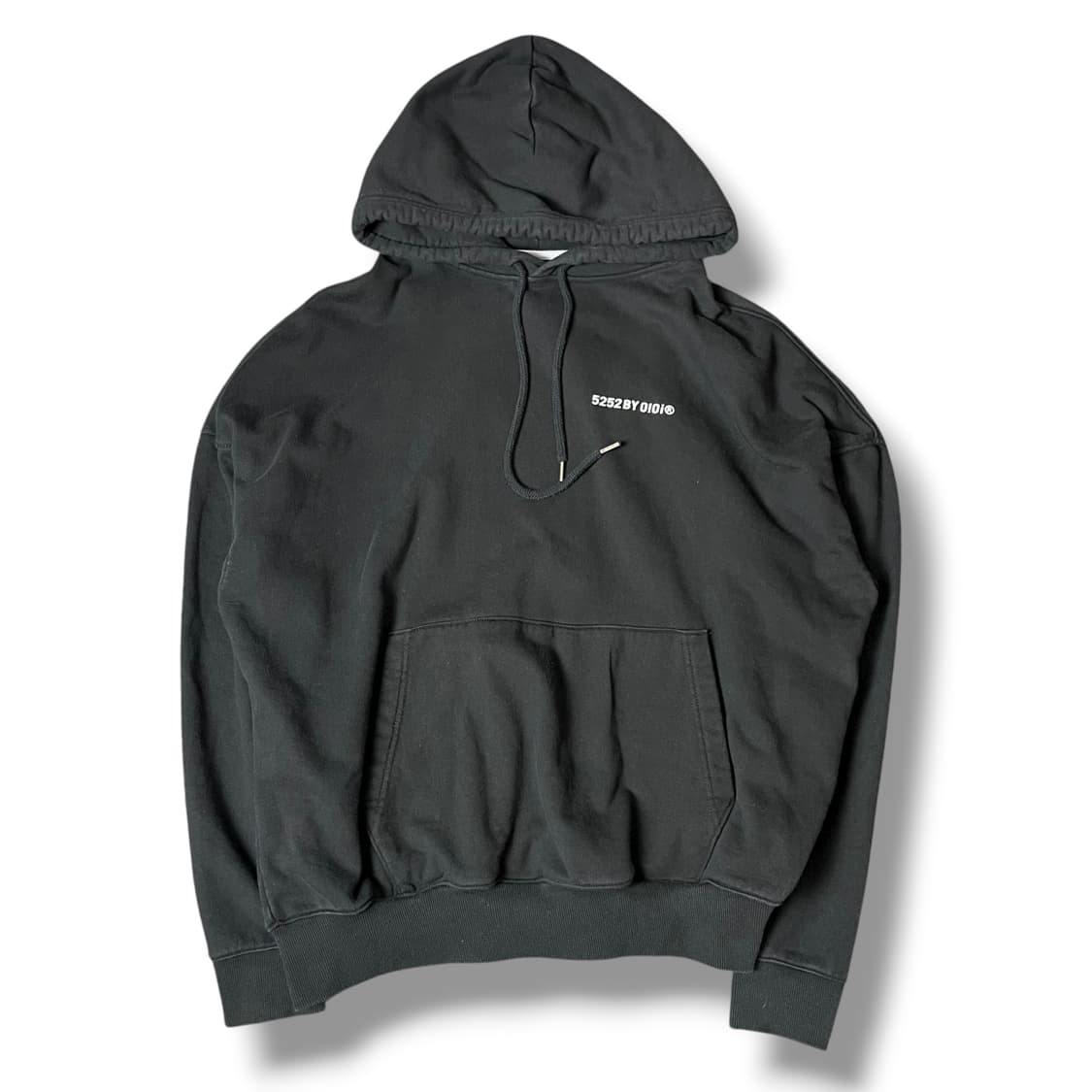 O!O! 화이트 미니로고 블랙 후드 L 상품이미지1