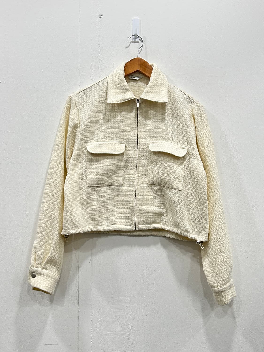 SOARE 크롭 트위드 집업 자켓  F 아이보리 상품이미지1