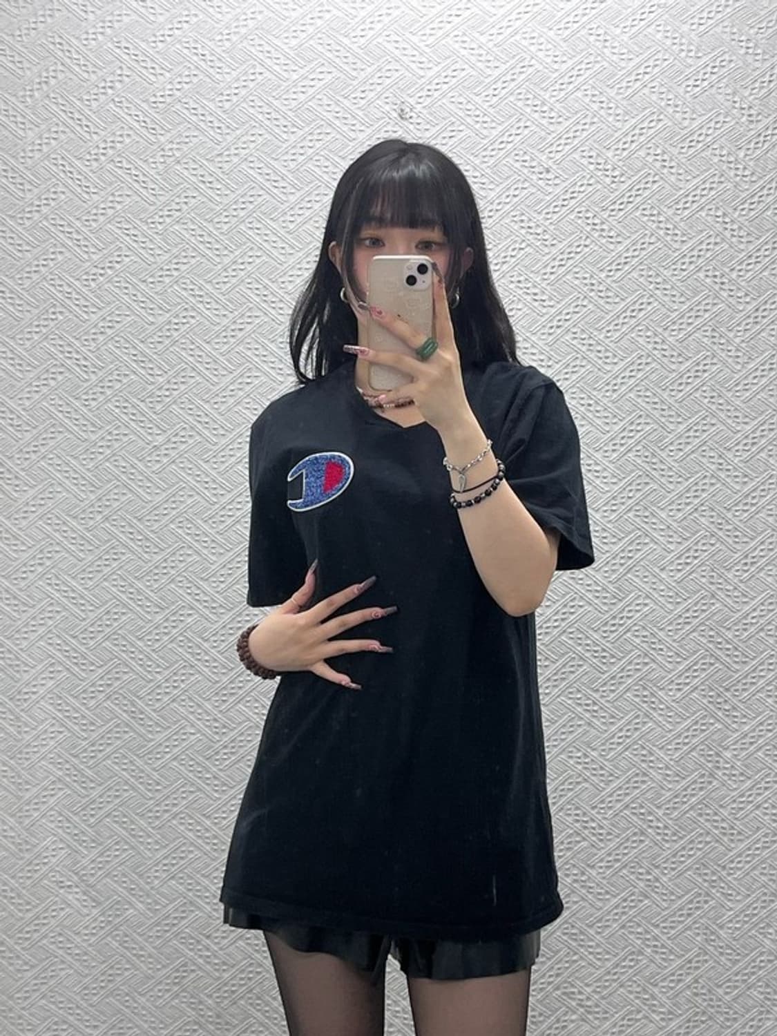 챔피온 빈티지 레트로 캐주얼 자수패치 반팔티 XL C12026 상품이미지2
