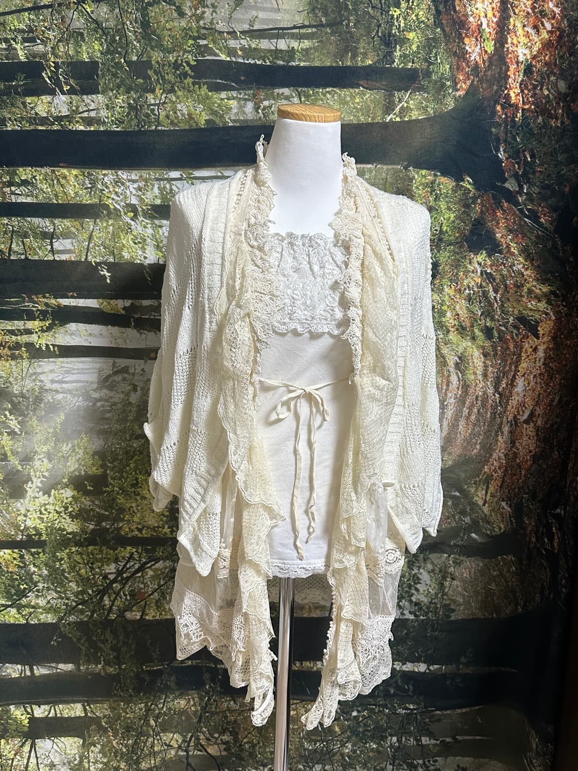 빈티지 아이보리 레이스 조끼 모리 모리걸 레이어드 상품이미지2