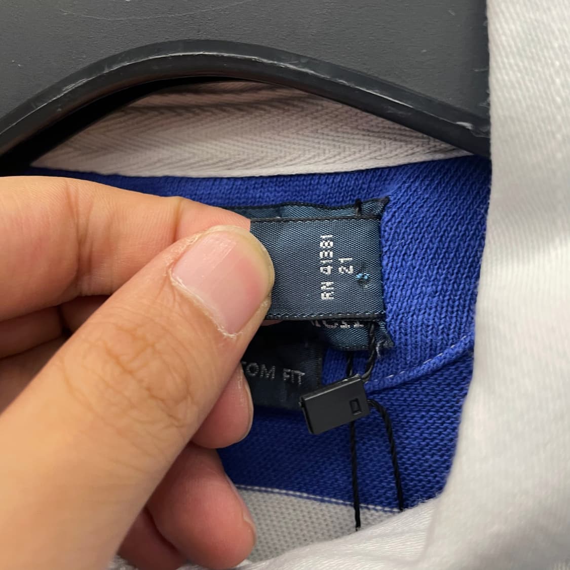 00s 폴로 랄프로렌 블루 스트라이프 로고 와펜 프레피 럭비티 셔츠  상품이미지7