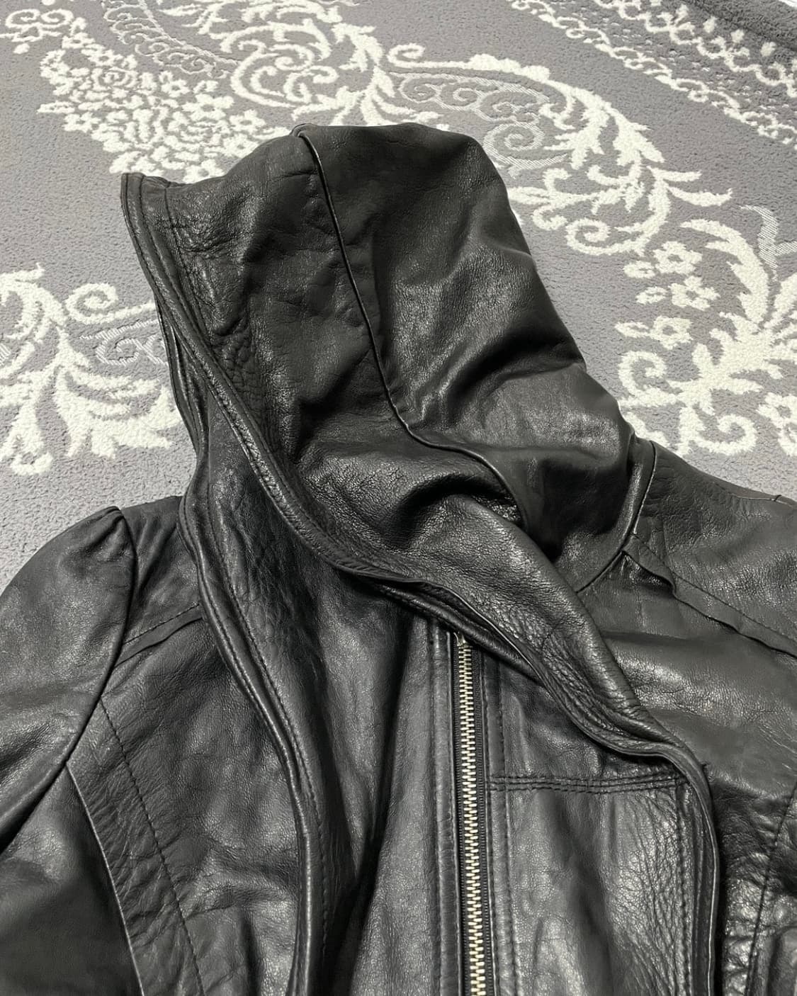 Italian Wizard Hooded Leather Jacket 상품이미지6