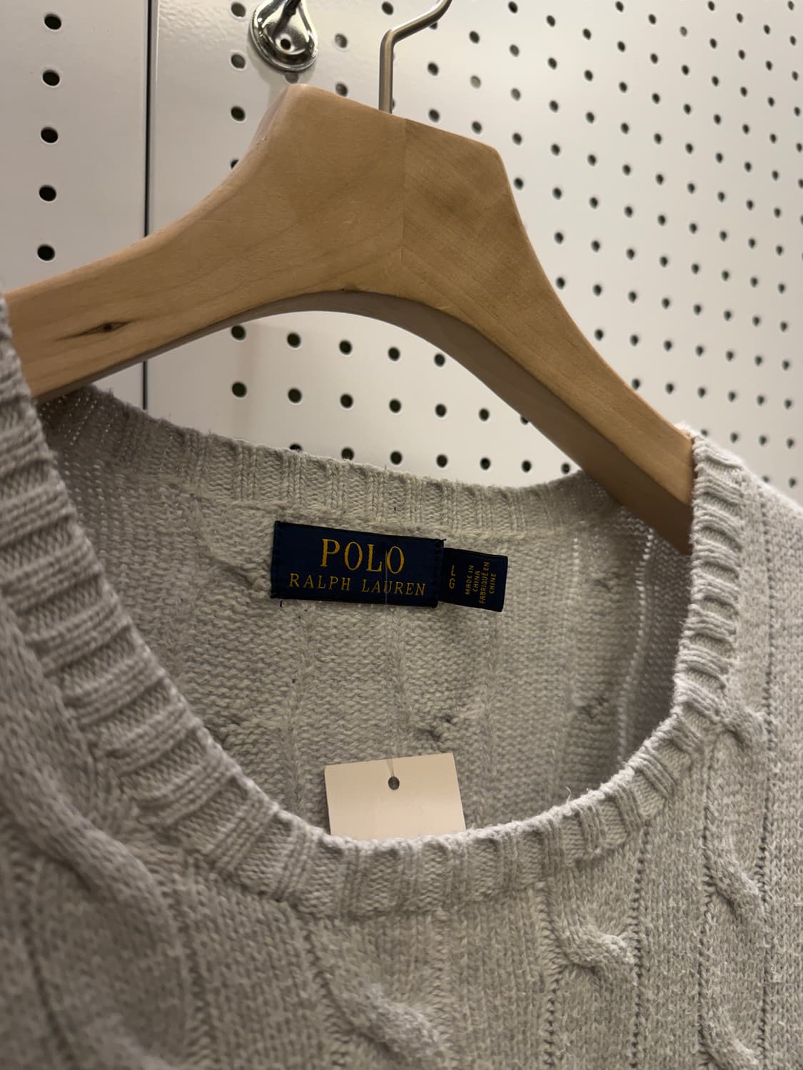 폴로 랄프 로렌 케이블 니트 스웨터 라이트 그레이 U539 상품이미지4