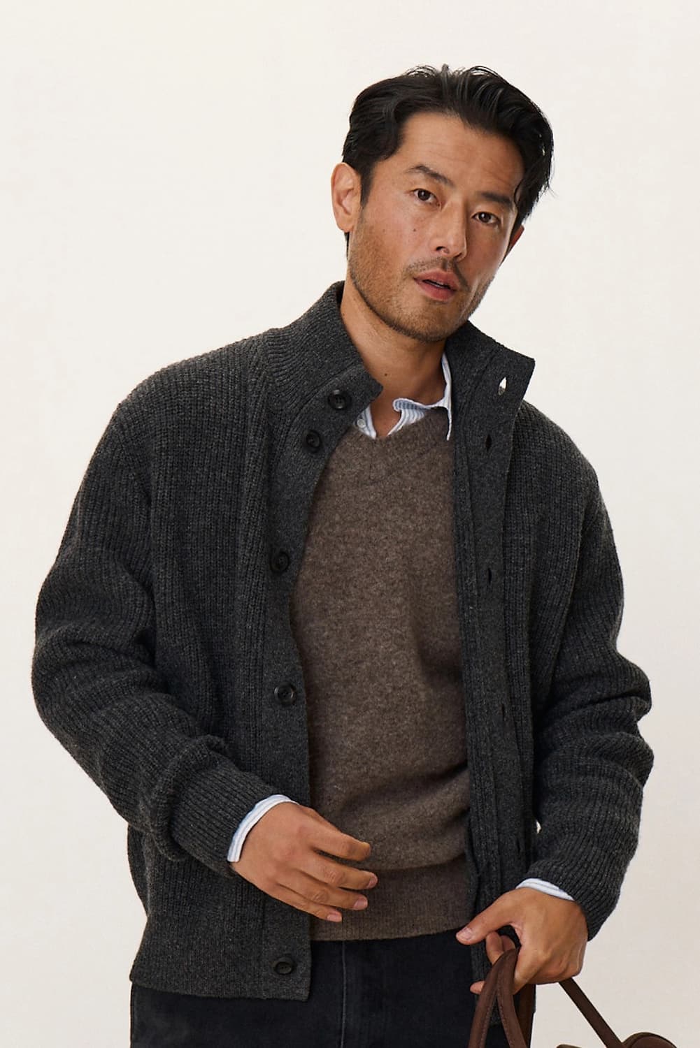 포터리 셔틀랜드 울 하이넥 가디건 (2) 상품이미지3