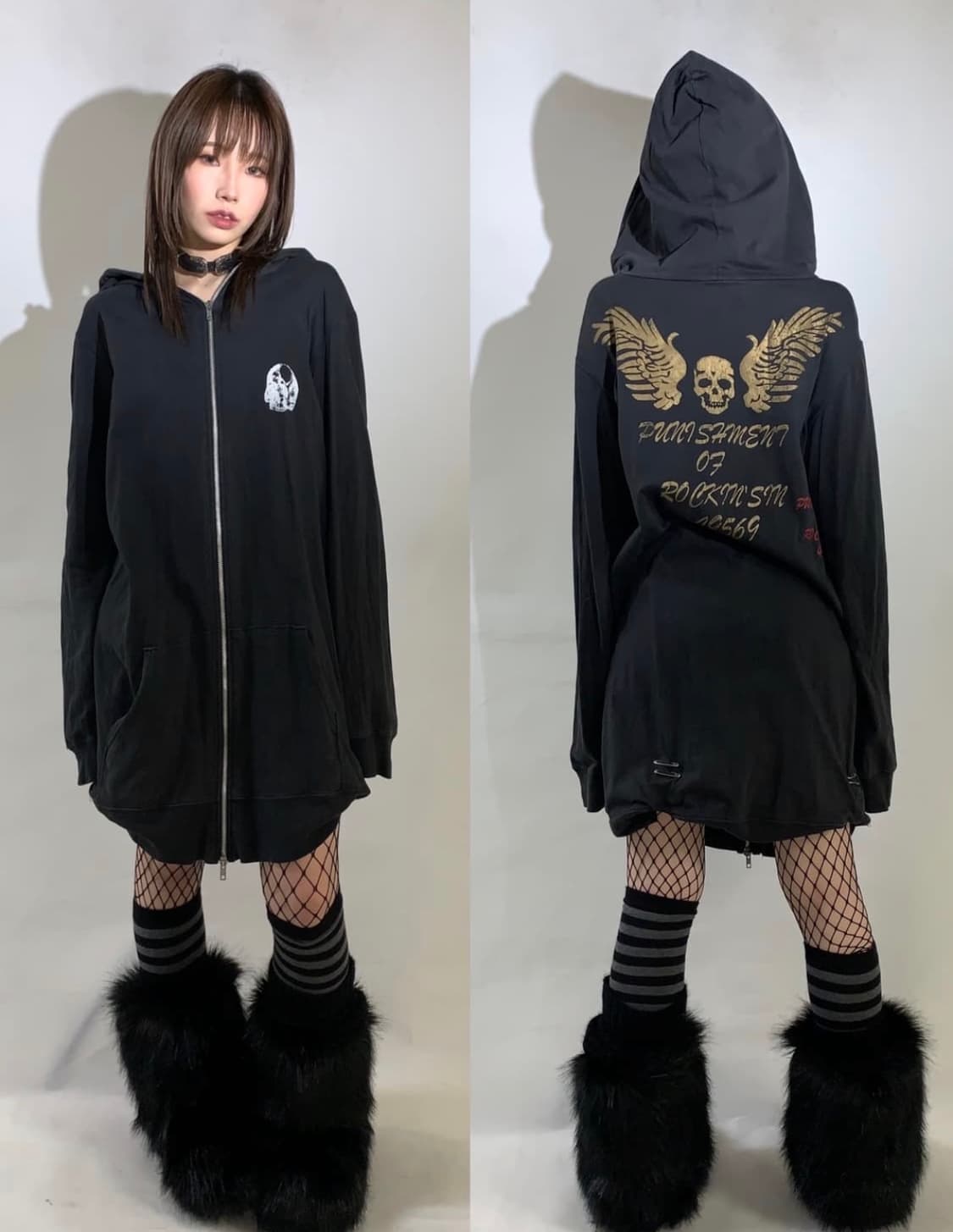 Jpn skull long hoodie zip up 상품이미지1