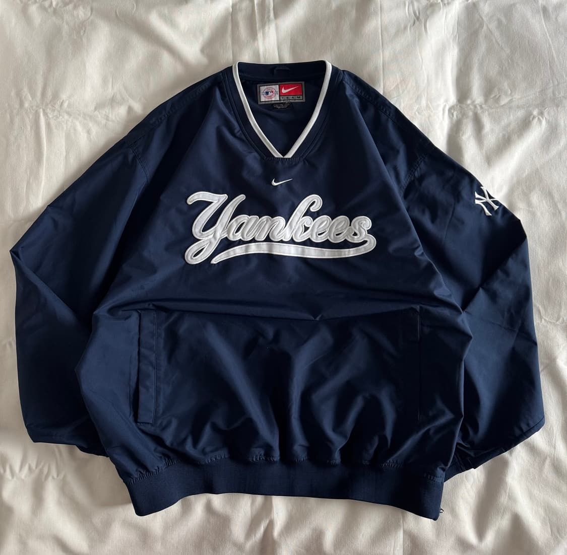 [XL] 00s 나이키 뉴욕양키스 바람막이 웜업 풀오버 상품이미지1