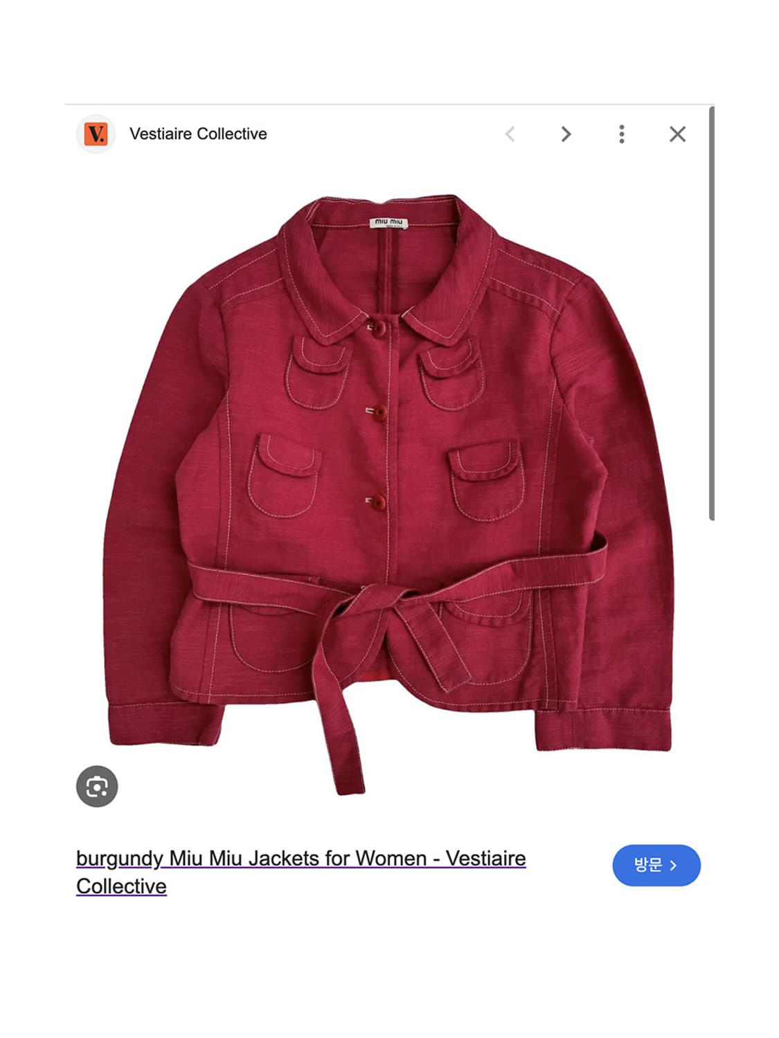 Miu Miu pocket linen jacket 상품이미지7