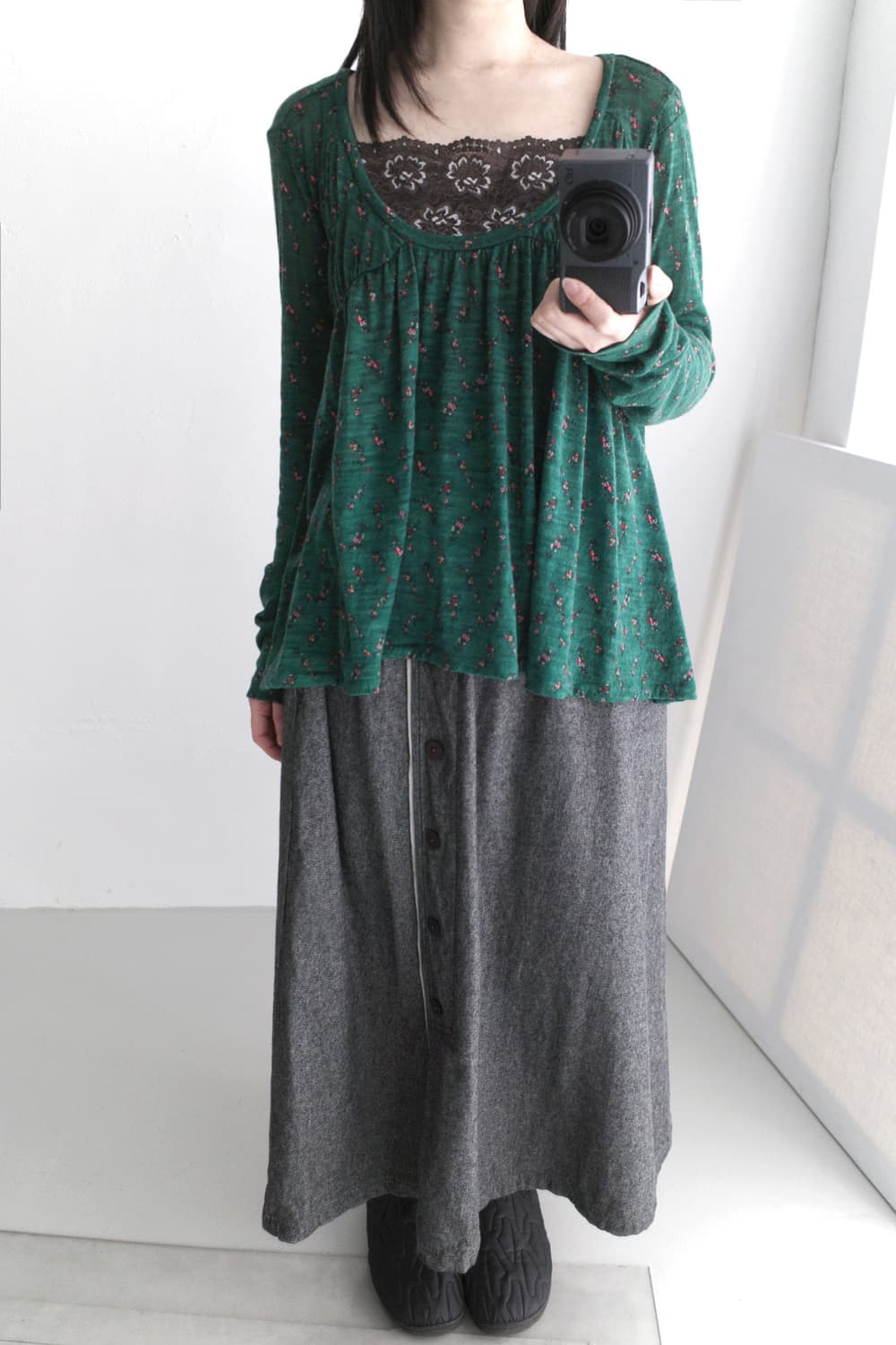 sunao kuwahara) flower shirring T 상품이미지5