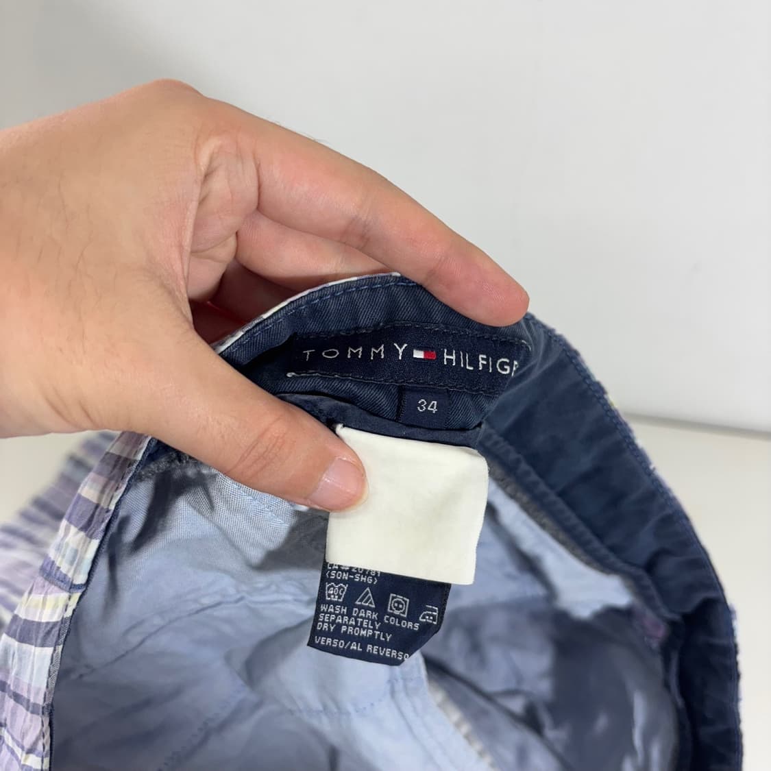 34 XL 타미힐피거 체크 카고 코튼 반바지 상품이미지4