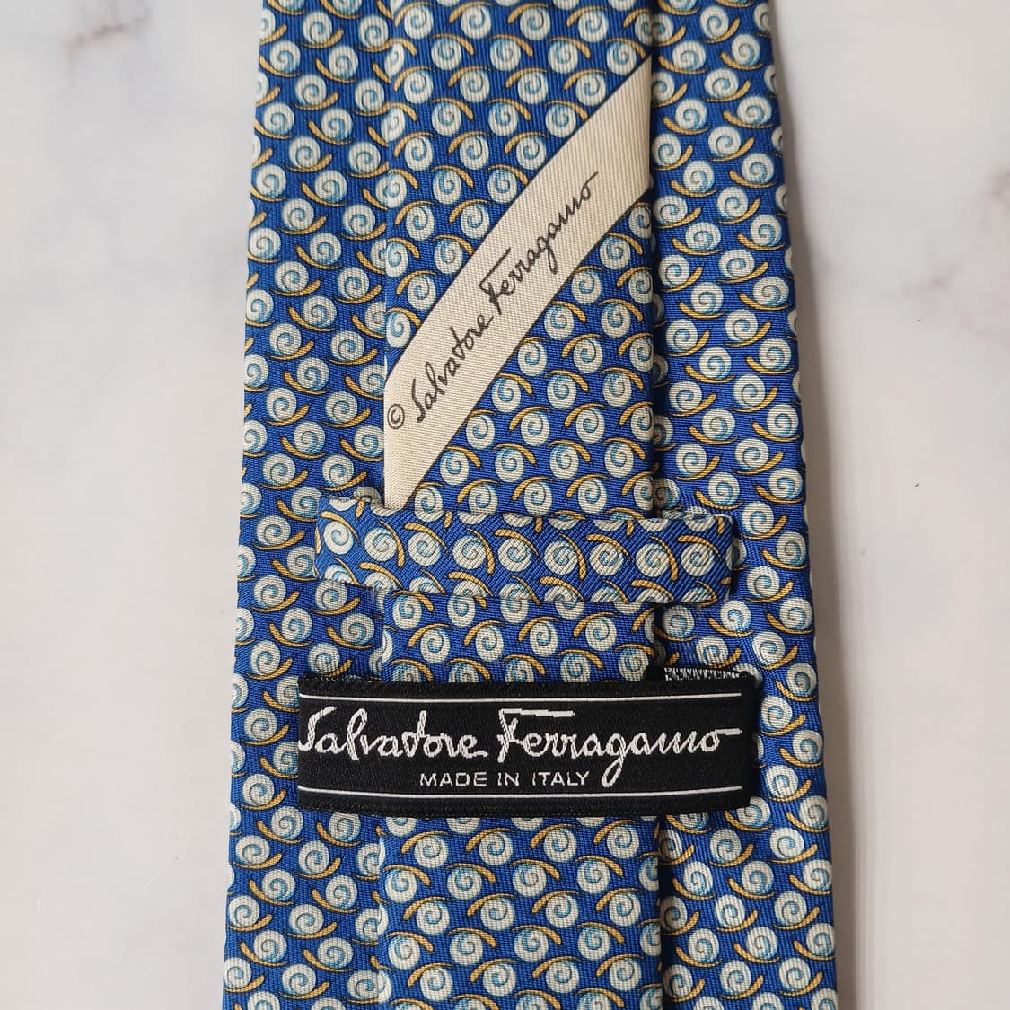 살바토레 페라가모 달팽이 모티브 넥타이 9.2cm S~A+등급 E930 상품이미지8