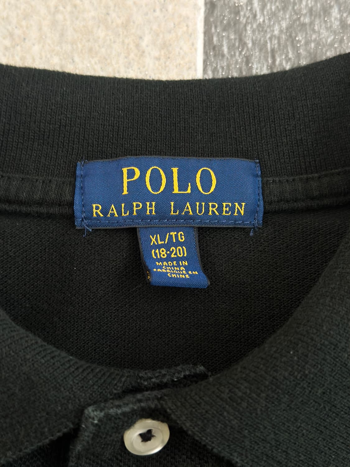 폴로 랄프로렌 블랙/화이트 빅포니 카라 티셔츠  상품이미지5