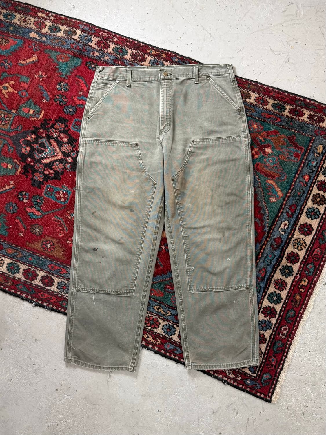 OG USA Made 칼하트 B01 더블니 팬츠 칼하트 MOS 모스그린 상품이미지1