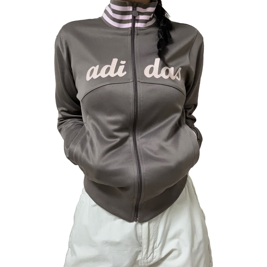 브라운 앤 핑크 아디다스 집업 상품이미지3