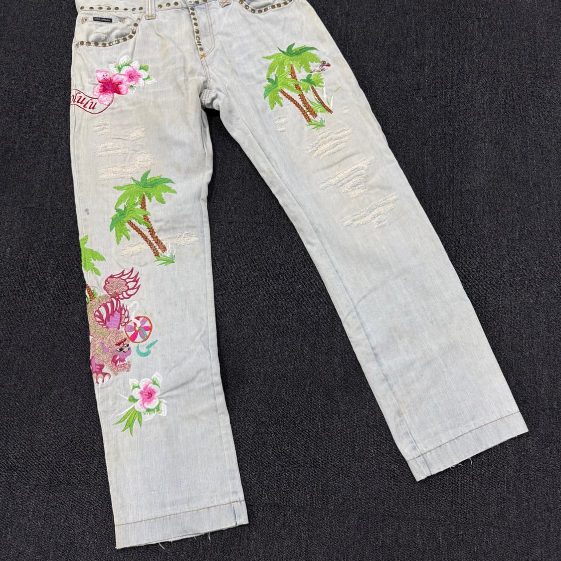 돌체앤가바나 자수 데미지 워싱 데님팬츠 상품이미지3