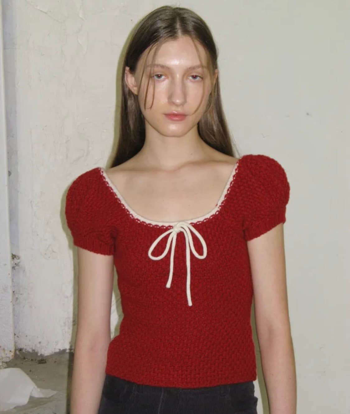 시눈 퍼프 니트 탑(뉴진스 하니 착용) 상품이미지1