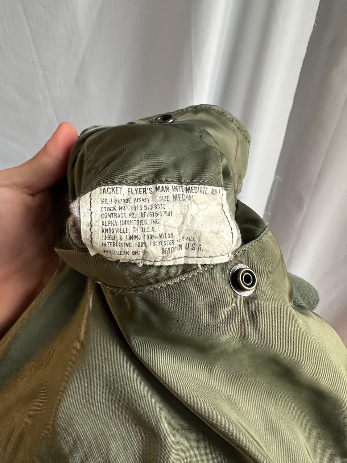 90s 알파인더스트리 MA-1 made in USA 상품이미지6