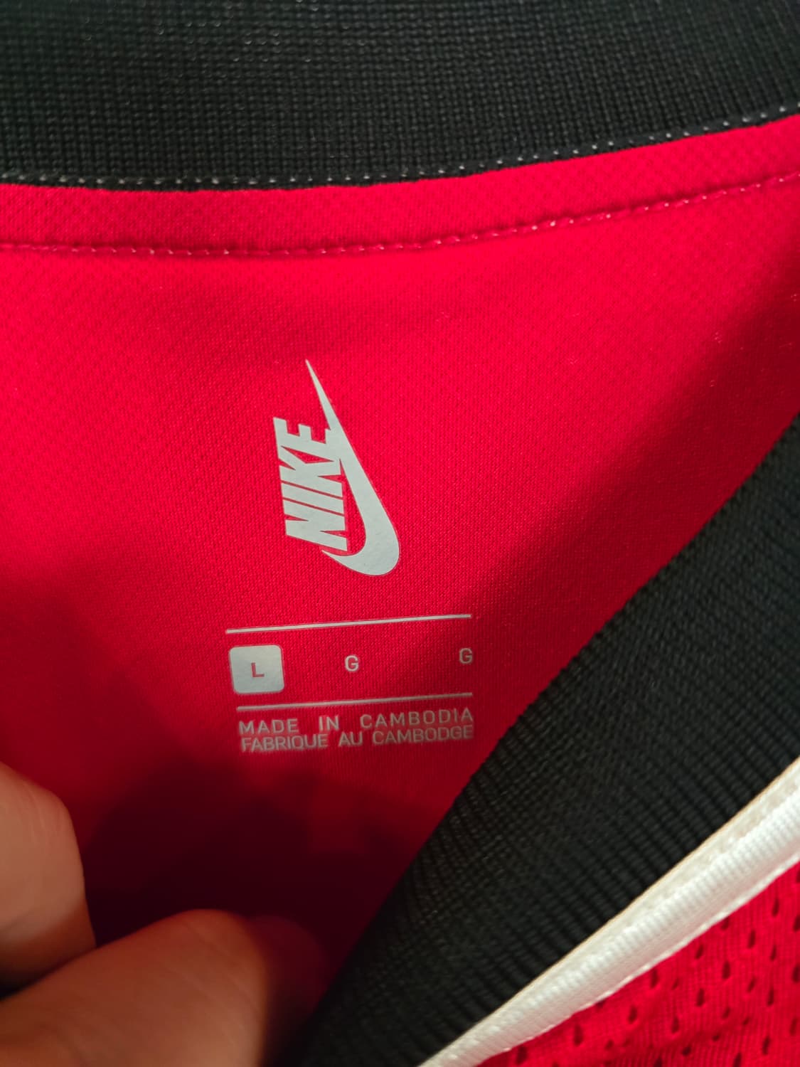 나이키 언더커버 롱슬리브 슈팅 탑 레드 블랙 상품이미지4