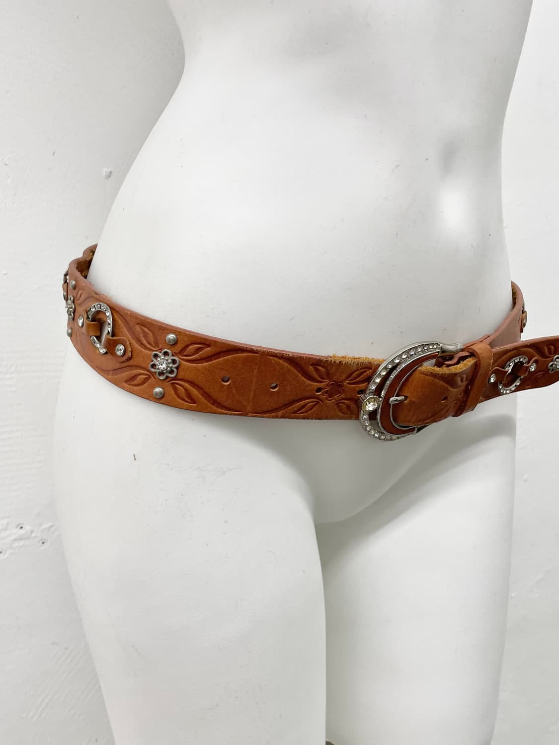 리얼레더 오리엔탈 큐빅 버클 벨트 상품이미지3