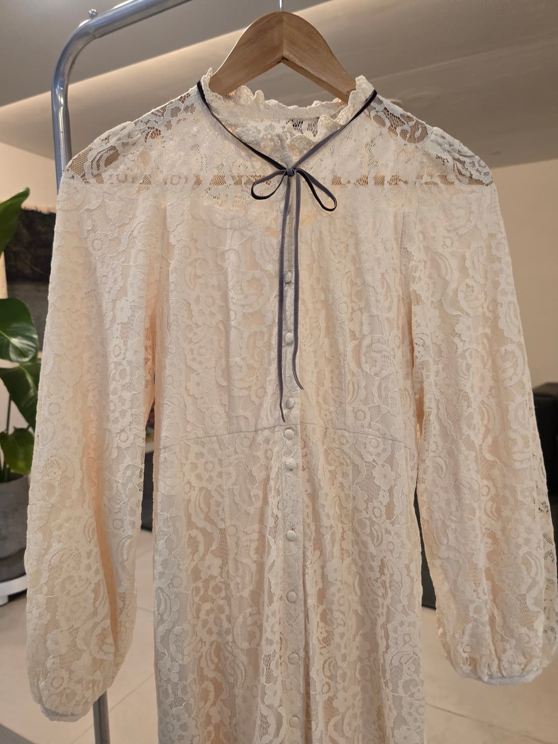 아이보리  레이스 롱 원피스 상품이미지5